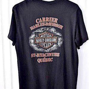 👨‍💼💙🎁 HARLEY-DAVIDSON Men's 100% Cotton Black T-Shirt size Medium